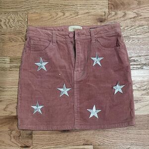 Stylish Corduroy Skirt with Star Accents